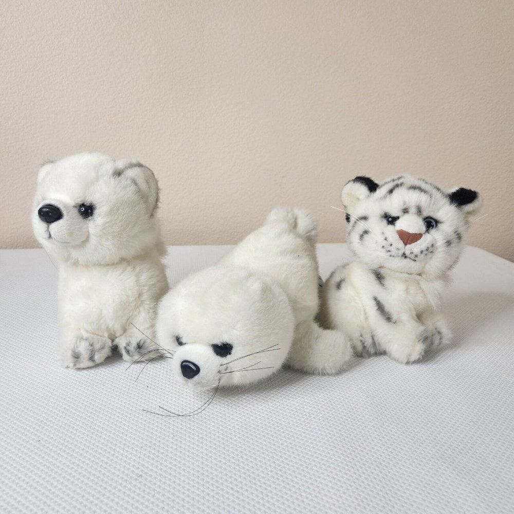 Vintage 90s Morehead Snow Furries Plush Collection White Tiger Fox Seal Lot of 3